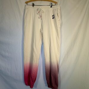 Peloton White and Pink Ombre Joggers